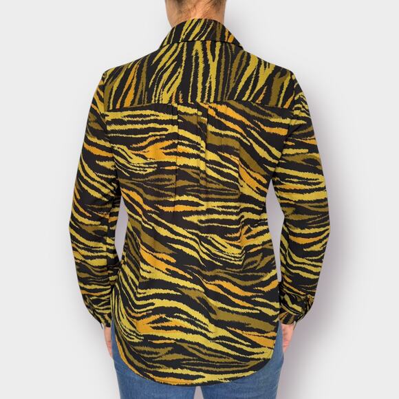 Y2K Marled Tiger‎ Print Blouse - Picture 6 of 8